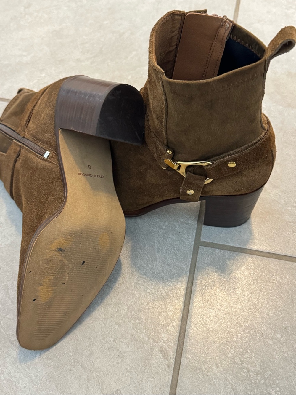 Andre Assous Royal Suede Women's Ankle Boots - Classic Western size 8 Pre-owned. - Picture 4 of 4